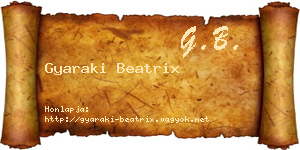 Gyaraki Beatrix névjegykártya
